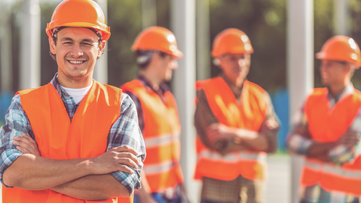 construction workers standing in a group