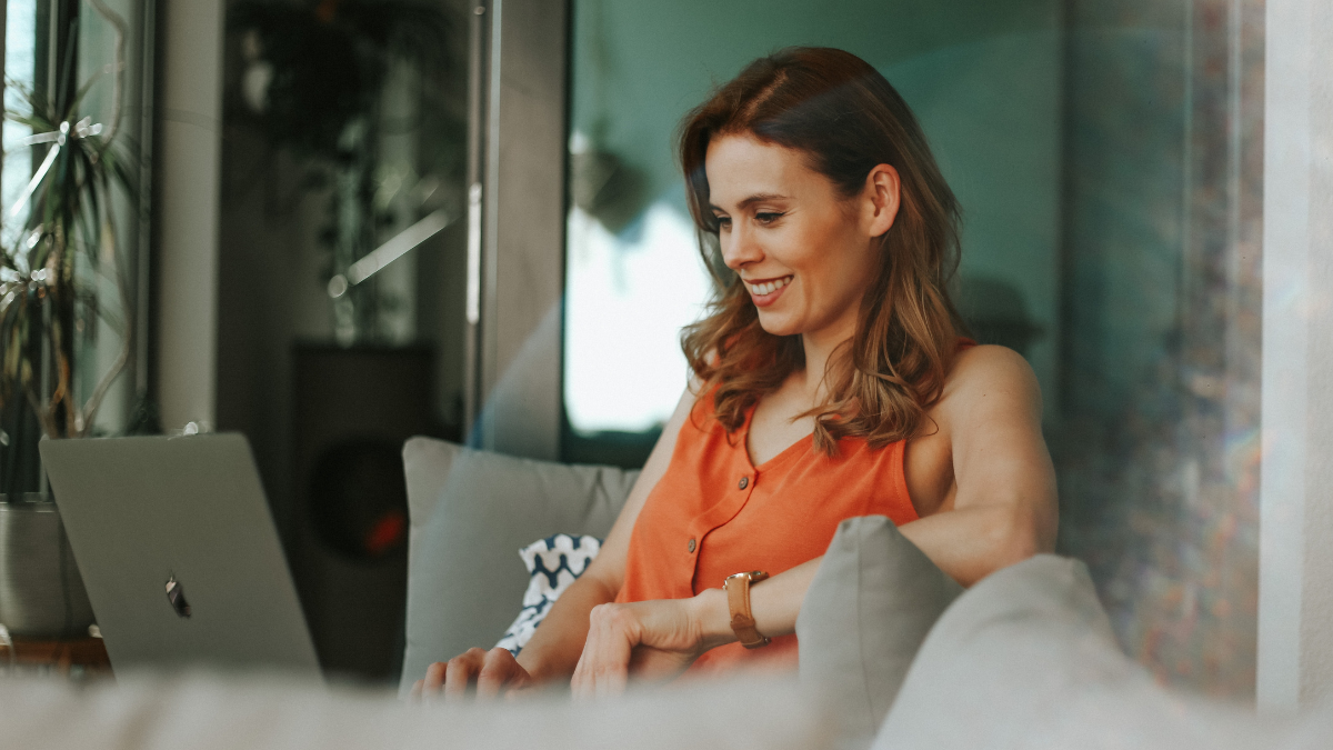 women working from home on laptop