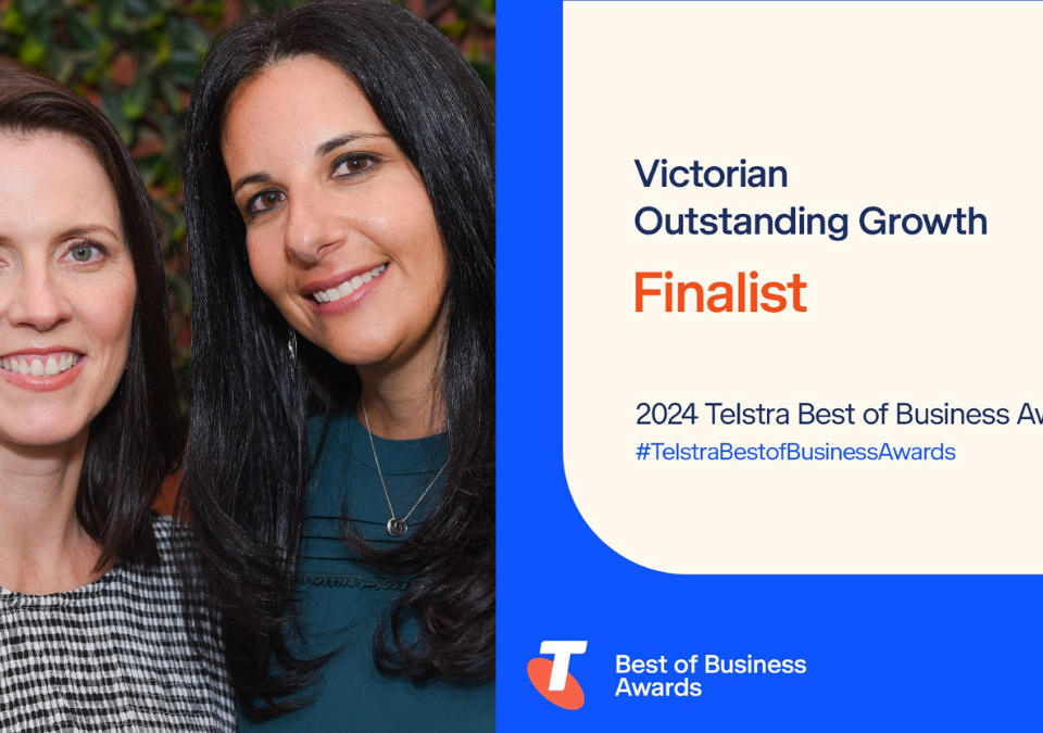 Two women alongside Telstra business awards nomination