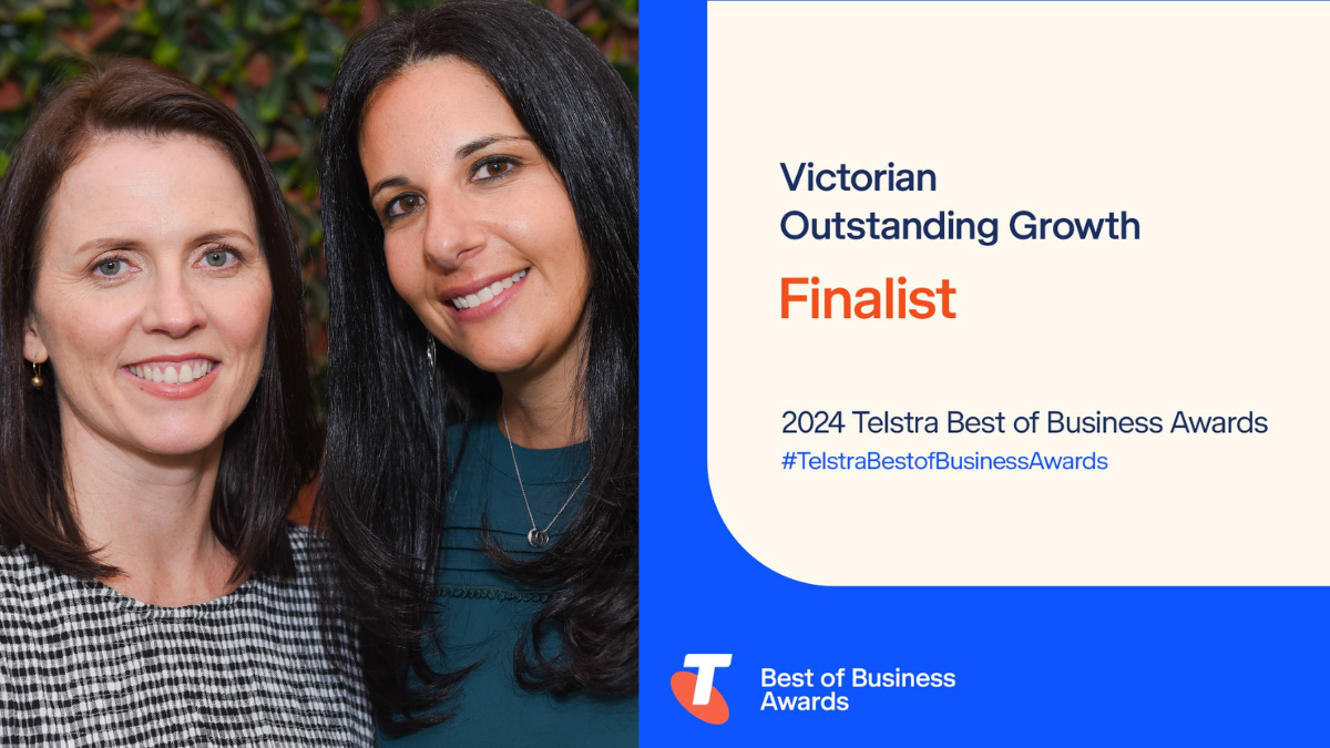 Two women alongside Telstra business awards nomination